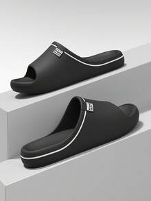 EVA Minimalist Slippers, Indoor Home Unisex Couple Slippers, Summer - Black - View 4