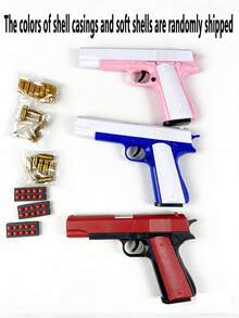 1pc 1911 Pistol Model Manual Ejection Toy Gun, Outdoor Shooting Game, Christmas/Birthday Gift (Some Accessory Colors Are Randomly Sent, Manual Measurement May Have Errors, Products With And Without Text, Two Random Options Will Be Sent) - Multicolor - View 12