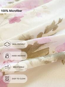 1pc/2pcs/4pcs Floral Print Pillowcase, Breathable Soft Comfortable, Envelope Closure Suitable For Bedroom Sofa Home Decor, Retro Style Bedroom Living Room Home Decor, Pillow Insert Not Included, Suitable For All Seasons - Multicolor - View 6