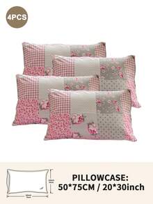 1pc/2pcs/4pcs Floral Print Pillowcase, Breathable Soft Comfortable, Envelope Closure Suitable For Bedroom Sofa Home Decor, Retro Style Bedroom Living Room Home Decor, Pillow Insert Not Included, Suitable For All Seasons - Multicolor - View 19