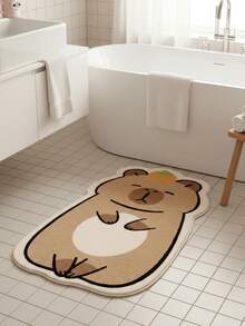 1 件水豚柔软舒适卡通水豚睡垫 - 毛绒仿羊毛，可机洗，非常适合卧室或入口装饰，情人节/毕业礼物，室内舒适垫 | 卡通动物设计 | 卧室地毯，卧室装饰，卧室房间装饰，房间装饰，小地毯，毯子 - 彩色 - 查看 5