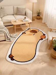 1pc Soft & Comfortable Cartoon Capybara Sleep Mat - Plush Faux Wool, Machine Washable, Ideal For Bedroom Or Entryway Decor, Valentine's Day/Graduation Gift, Indoor Comfort Mat | Cartoon Animal Design | Bedroom Rug, Bedroom Decor, Room Decor, Small Rug, Blanket - Multicolor - View 11