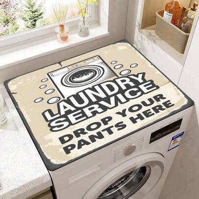 1 Set Laundry Room Accessories: Washing Machine Dust Cover Mat, Absorbent Tabletop Mat, Absorbent Fridge Mat, Microwave Dust Cover, Soft Diatomite Drainage Mat, Anti-Slip Strong Absorbent Dish Drying Mat, Modern Washing Machine & Dryer Top Cover, Suitable For Laundry Room And Kitchen, Tabletop Mat