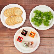 3/25/50个可堆肥圆形纸盘（白色/约26厘米） - 重型纸盘 - 由甘蔗纤维制成 - 适用于日常用餐、餐厅、家庭聚会、餐车、特殊活动、餐饮、婚礼、派对 - 防水、防油、微波炉加热、坚固、防切割。 - 彩色 - 查看 3