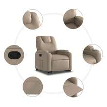 vidaXL Recliner With Lift Assistance Cappuccino-Brown Faux Leather - Jaune citron - Voir 8