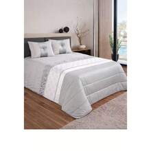 ELMA Decorative Quilt, With Cushion Filling Included, Top Quality Bouti Duvets, Comfortable And Durable, Suitable For A 135/150cm Bed, Size 250x260cm - GRIS - View 1