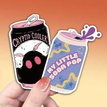 Hình dán hoạt hình lon nước ngọt, hình ảnh sinh vật huyền bí Mothman theo phong cách Gothic & Retro Kawaii, hình dán vinyl chống thấm nước dùng cho laptop, bình nước, trang trí sổ lưu niệm DIY, phụ kiện làm sổ lưu niệm. - Phim nhẹ - Xem 2