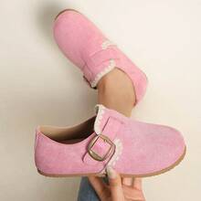 Thickened Slip-On Slouchy Slippers, Comfortable Vintage Minimalist Casual Soft-Soled Slip-On Shoes For Home & Outdoor Wear - Pink - View 4