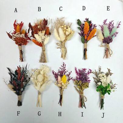 Best Selling Mini Dried Flower Bouquet 1-10pcsSet, Suitable For Bohemian Wedding, Table Centerpiece Decoration, Dried Small Reeds, Crafting Dried Flowers, Bridesmaid Gift Box For Birthday Cakes, Vase Decoration