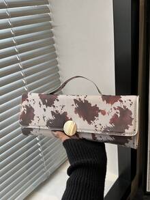 Fashionable Milk Texture Handbag, New Minimalist Long Clutch Bag, Ins Style Evening Bag For Women - Brown - View 6