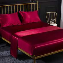 Set di lenzuola con federe - Rosso Borgogna - Visualizzare 10