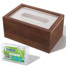 Acrylic Faux Wood Tissue Box Holder, Dust-Proof Storage Box For Living Room, Dining Table - Multicolor - View 11