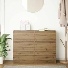 vidaXL Sideboard Artisan-Eiche 100x35x76 cm Holzwerkstoff - Gelb - Übersicht 3