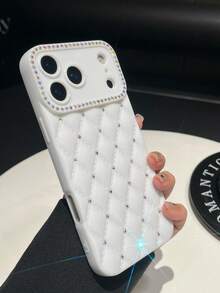 1 pieza Funda protectora de teléfono de TPU con brillo compatible con iPhone, resistente al agua, a los golpes y a los arañazos - Blanco - Ver 4