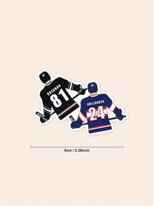 Heated Rivalry Ilya & Shane Jersey Sticker - Rozanov 81 & Hollander 24 Decal, Hockey Romance Bookish Merch For Kindle, Viral BookTok Gift - Multicolor - View 2