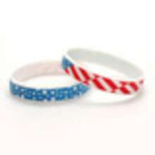 5pcs American Flag Football Copa America Silicone Bracelet - Blue - View 6