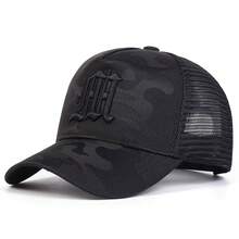 Men Camo Print Letter Embroidered Trucker Hat For Daily Life Street - Multicolor - View 6