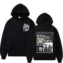 Vintage  G59 Hoodie I Want To Die In New Orleans Fabric Street Fashion Hoodie Casual Street Roller Running Sweatshirt - màu đen - Xem 1