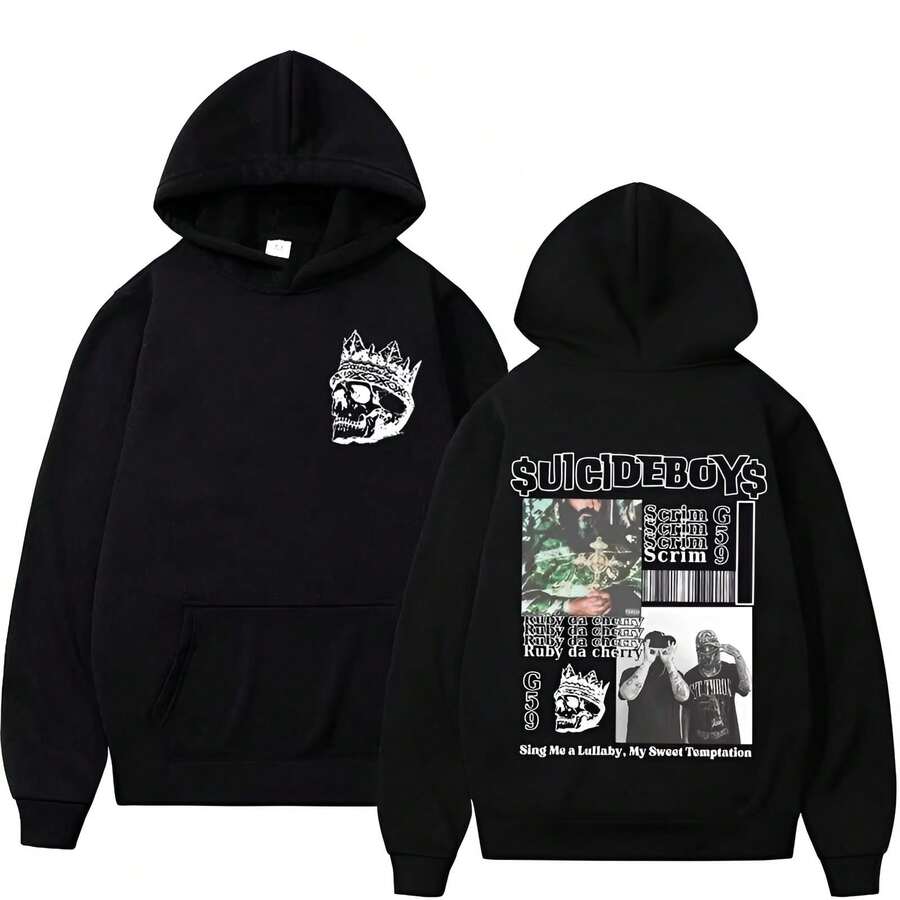 Vintage G59 Hoodie I Want To Die In New Orleans Fabric Street Fashion Hoodie Casual Street Roller Running Sweatshirt - màu đen - Xem 1