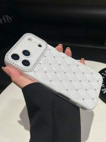 1 pieza Funda protectora de teléfono de TPU con brillo compatible con iPhone, resistente al agua, a los golpes y a los arañazos - Blanco - Ver 11