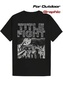 Men's Title Fight Music Band Design T-Shirt - Black - View 8