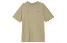Nike Sportswear Essentials Series Minimalist Letter Print Ribbed Breathable Crew Neck Short Sleeve T-Shirt, Olive Green - 橄欖綠 - 查看 10