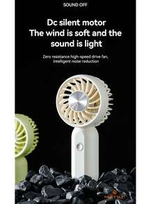 MEET SUN 1pc Rechargeable 300mAh Lithium Battery Handheld Portable Eyelash Fan With 3 Wind Speeds - White - View 2