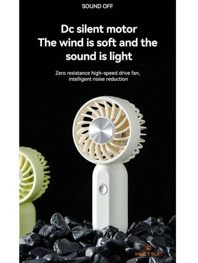 MEET SUN 1pc Rechargeable 300mAh Lithium Battery Handheld Portable Eyelash Fan With 3 Wind Speeds