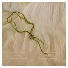 Mori Super Fairy Crystal Lily Of The Valley Necklace Female Retro Green Beaded Niche Design Collarbone Chain Gentle Neck Chain Pendant - vòng cổ hạt cườm hình hoa linh lan xanh - Xem 9