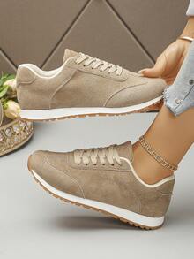 Fashionable Casual Flat Shoes, Women's Party Shoes, Lightweight New Styles, Suitable For All Seasons - Khaki - View 1