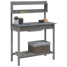 vidaXL 147,5x44x139,5 Cm Massivholz Tanne Pflanztisch Mit Waschbecken - A - View 4