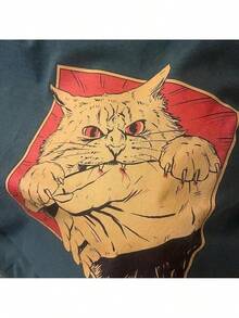 Vintage Cat T-Shirt, Retro Bite, Grunge, Authentic, Stylish, Regular Blogger Style - Black - View 3