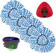 Hezane 4Pack Mop Replacement Head For O Cedar RinseClean 2 Tank System,1 Pack Mop Replacement Base For O-Cedar,Spin Microfiber Mop Refills For Cleaning All Floors - MàuC - Xem 1