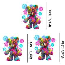 1pc Pink & Blue Teddy Bear Heat Transfer Patch, Ironing And Washable, Suitable For T-Shirts, Jeans, Sweaters, Handbags, Pillows, Cushions - L - View 4