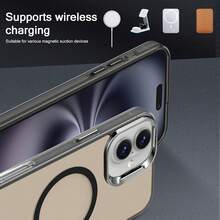 Hadaasi 1pc Black IMD Magnetic Wireless Charging Phone Case, Detachable Metal Lens Frame, Metal Buttons, Strong Magnetism, Fast Charging, Matte Texture, Full Coverage, Anti-Scratch, Anti-Drop, Anti-Yellowing Protective Cover Compatible With Apple 17 Pro/17 Pro Max, Apple Air, 17/16 Pro/16 Pro Max/16 Plus/16/16E/SE4/15 Pro/15 Pro Max/15 Plus/15/14 Pro/14 Pro Max/14 Plus/14/13 Pro/13 Pro Max/13/13 Mini/12 Pro/12 Pro Max/12/12 Mini/11 Pro Max/11/11 Pro - Black - View 9