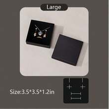 1/4/8/12个装纯色礼盒,黑色方形首饰盒,便携式首饰收纳盒,适用于戒指、耳环、项链、手链、配饰,旅行首饰盒 - 黑色 - 查看 10