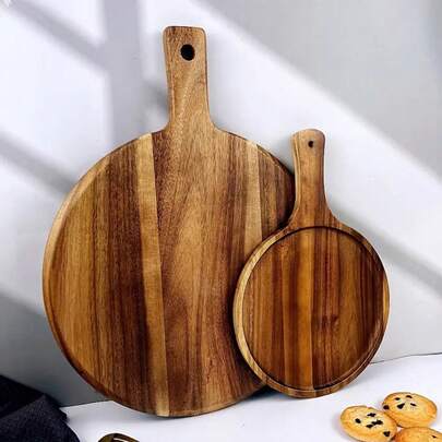 1个优质相思木披萨铲，天然披萨砧板，易于悬挂和清洁，适用于自制披萨切割、水果、蔬菜、面包、奶酪和烘焙，厨房配件，适合情人节、父亲节、母亲节、感恩节等节日。