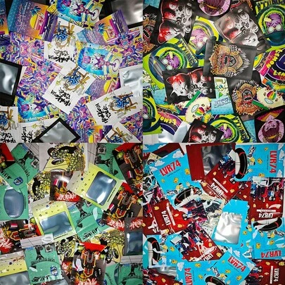 Cartoon Pattern Self-Sealing Bags For Gift Packaging,Perfect For Holiday Storage And DIY Projects,Thickened OPP Material,Resealable Multi-Purpose Seal Bags Ideal For Christmas,Thanksgiving,New Year,And Valentine's Day Gifts, Stylish Transparent Storage Solution For Accessories And Back To School Essentials,1g Smell-Proof Zip Lock Pouch Mylar Bag With Window