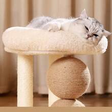 Sisal Cat Scratching Post With Bed, Large Cat Scratch Pad, Multi-Functional Cat Tree, Pet Supplies, Plush Toy, Cat Claw Column, Sisal Ball - Multicolor - View 7