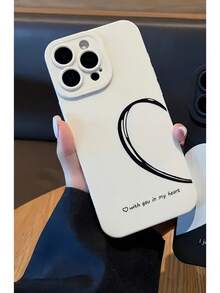 Phone Case:  Minimalist Couple Heart-Connected Phone Case Compatible With IPhone 16 15 14 13 12 11 Pro Max 14 15 16 Plus XS XR X 8 7,Suitable For IPhone17 Air,Suitable For IPhone17 Air - 白色 - 查看 1