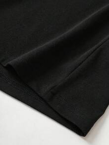 Women's Casual Simple LA Hand Gesture Print Loose Crew Neck Short Sleeve T-Shirt, Summer - Đen-1 - Xem 4