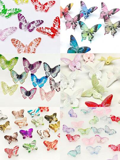 Acrylic Butterfly Hole DIY Accessories Materials, Clothing Decorations, Art Craft Supplies, Handicraft Items, Room Decor, Handmade Ornaments, Phone Case Decor, Keychain, Bag Pendant