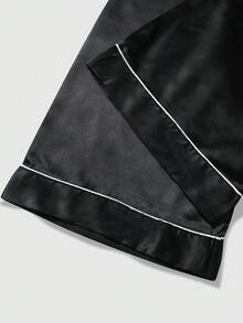 4pcs Women's Fashion Casual Pajama Set - Black - View 10