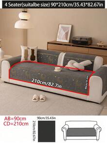 一件装时尚简约雪尼尔沙发套，星月箔印设计。适用于单人/双人/三人/四人座及L型沙发。防滑、防刮、防尘、防污，宠物友好型沙发套。可机洗、手洗、干洗。四季皆宜的客厅沙发套，既可作为装饰亮点，又可保护家具，适用于卧室、书房、餐厅和客厅。是斋月和节日装饰的理想之选。 - 灰色 - 查看 14