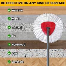 Mop Head Replacement For Ocedar Mop Heads Replacements, Spin Mop Refills With Premium Microfiber - Easy To Clean And Machine Washable, 6 Pack Replace Head - A - View 6