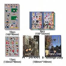 10pcs Japanese Cartoon Stickers, Emoticon Meme Characters For Scrapbooking, Journal Decoration, Die-Cut Design - Multicolor - View 12