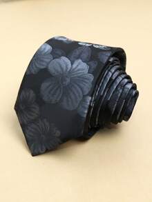 1pc Black Floral Print Casual Streetwear Daily Party Gift Unisex T-Shirt - Multicolor - View 4