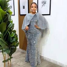 New Sequin Style Business Casual Dress - Night Club, Party, Wedding Dress - Evening Gown - High-Quality Real Photos - Gift For Ladies - Xám - Xem 10