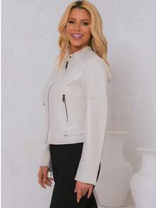 Women's Jacket Look Suede | Faux Leather Style | Lightweight And Stylish - Mustard Yellow - View 3