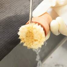Jute & Palm Fiber Kitchen Cleaning Brush, Short Handle Round Dish Brush, Bamboo Pot Scrubber - Multicolor - View 4